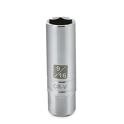 9/16-inch Magnetic Spark Plug Socket 3/8-inch Drive 6-Point Powerful Magnet Retains Spark Plugs Chrome Vanadium Steel - size: 9/16-inch