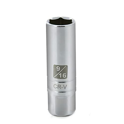 9/16-inch Magnetic Spark Plug Socket 3/8-inch Drive 6-Point Powerful Magnet Retains Spark Plugs Chrome Vanadium Steel - size: 9/16-inch