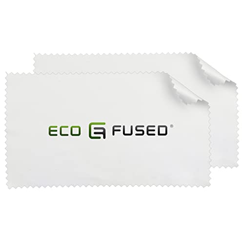 Eco-Fused Blue/Black Microfiber Cloth - 6x7 Inch - 12 Pack - Glasses & Lens Cleaning - color: Blue/Black (12 Pack)