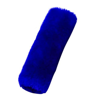 OGLAND Genuine Sheepskin Soft Fuzzy Car Seat Belt Should Pad, Soft Fluffy Seatbelt Strap Covers for Neck Cushion Protector Car Accessories(1pcs/Blue) - color: Blue