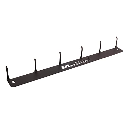 Maxshine Universal Detailing Brush Hanger (Logo) – 6 Organizer Hooks – Lightweight Wall-Mounted Design for Auto Detailing Supplies – Ideal for Garage & Mobile Use, Easy to Install Car Care Organizer - style: Logo