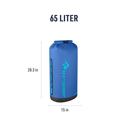 Sea to Summit Big River Dry Bag, Heavy-Duty Dry Storage, 65 Liter, Surf Blue - color: Surf Blue, style: 65 Liter