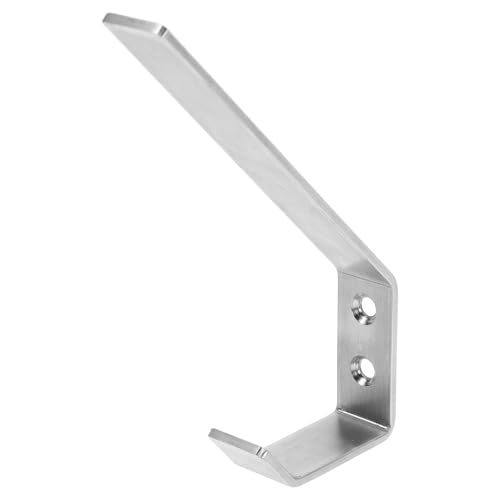 Sosoport Motorcycle Helmet Rack Wall Mount with Stainless Steel Double Hooks, Space-Saving Helmet Hanger for Motorbike Jackets, Easy Installation with Mounting Hardware, Silver Hat Holder