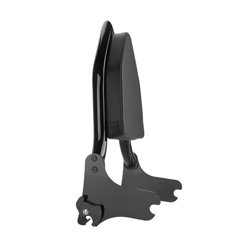 Motorcycle Rear Passenger Sissy Bar Backrest, Detachable Rear Backrest Cushion Pad Fit for Harley Touring CVO/Road King Street Road Electra Glide 1997-2008(Black) - color: Black