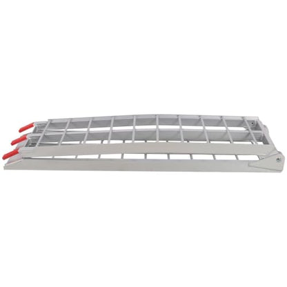 7.5 FT Aluminum Loading Ramps 1500 LBS Capacity Folding ATV Ramps for Pickup Trucks 2 Pack Lightweight Truck Ramps with Load Straps for ATV UTV Motorcycle Dirt Bike Lawn Mower Trailer Silver