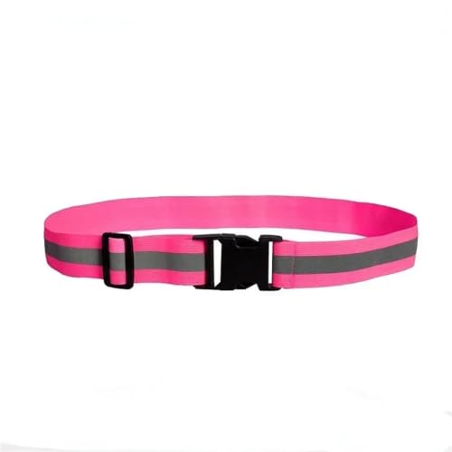 Reflective Bands 10pcs Reflective Band for Running High Visible Night Safety Gear for Arm Wrist Waist Ankle Adjustable Elastic Safety Reflective Belt for Cycling Running - color: Pink