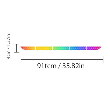 5pcs/Set Reflective Stickers High Intensity Night Visibility Safety Warning Sign Reflective Tape Stickers for Cars Trucks Helmets Skateboard Motorcycle Bumper Sticker 35.83x1.57in (Rainbow) - color: Rainbow