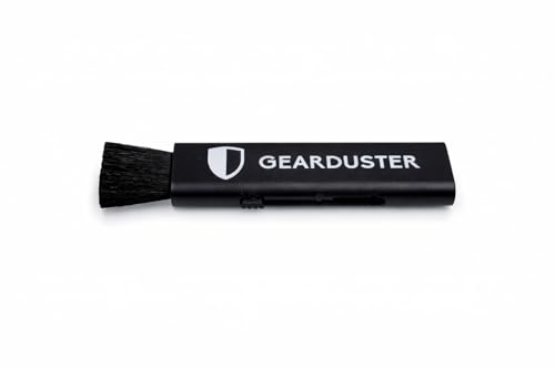 Black Double-Sided Retractable Cleaning Brush, Soft and Hard Bristles, for Small Spaces and Gear