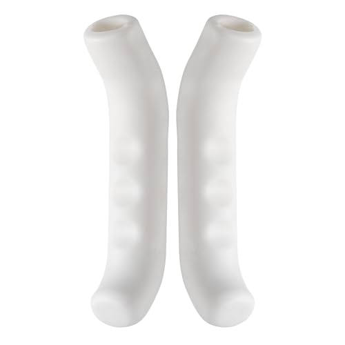 HARFINGTON 1 Pair Bike Brake Lever Cover Silicone Anti-Slip White | Brake Lever Grip Protector Handle Protection Covers Sleeve for Mountain Road Bike Cycling - color: White