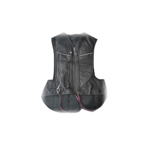 Reflective Motorcycle Airbag Vest Automatic/Manual Inflatable Jacket For Riding, Cycling, Horse Protection - color: Preto, size: Medium