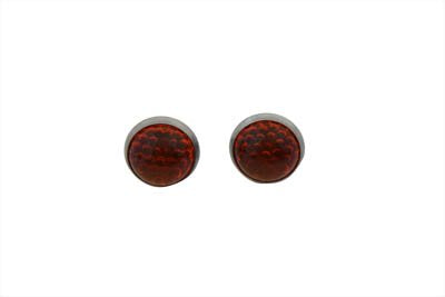 V-Twin 37-8894 - License Plate Frame Reflectors Amber Glass