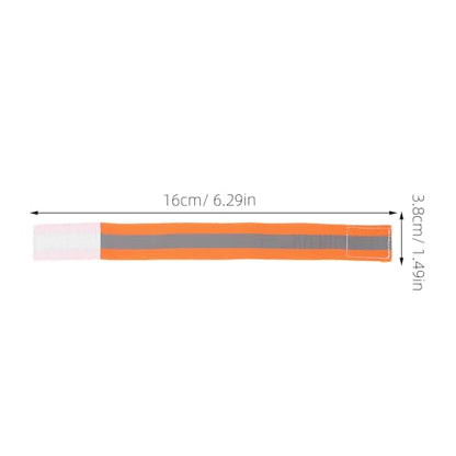 4pcs Reflective Cycling Leg Bands and Arm Straps, High Visibility Orange Adjustable Bands for Night Biking, Walking, Running Safety Accessories
