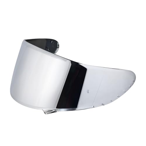 Motorcycle Helmet Visor for X-Fourteen X-Spirit III, RF-1200 and RF-SR Anti-Scratch Visor Shield Lens (Chrome Silver) - color: Chrome Silver
