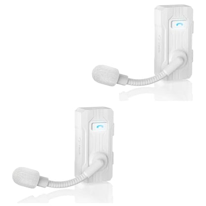 BH03 Bluetooth 5.4 Helmet Headphone, 8-Way Group Cycling Communication System with 1000m Range, Noise Cancelling Cycling Headset with Mic for Biking, Skiing, Climbing, White Dual Pack - color: White, size: Dual Pack