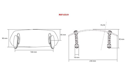 Puig 6319W Clear 230mm X 90mm Multi-Adjustable Clip-On Visor
