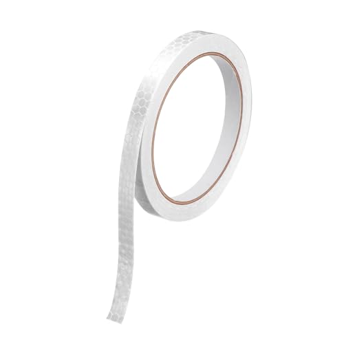MECCANIXITY Reflective Tape, 0.4" x 26 ft Night Safety Caution Warning Sticker Adhesive Tapes Waterproof PVC Marking Stickers for Trailers Motorcycle Steps Floor Boats Floor, White - color: White, size: 0.4 Inch x 26 Ft