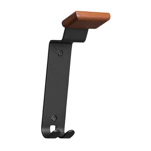 Helmet Holder Wall Mount Motorcycle Gear Rack Wooden Steel Heavy Duty Hanger Display Stand with Key Hook Organizer Suitable for Garage Storage, 7.5x5x25.5cm - size: 7.5x5x25.5cm
