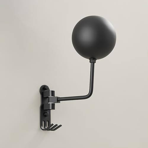 Wall Mounted Helmet Stand – Motorcycle Storage Hanger, 180 Degree Swivel Organizer | Display Rack, Metal Holder With Hooks For Jackets, Cycling Gear, Garage Equipment Storage