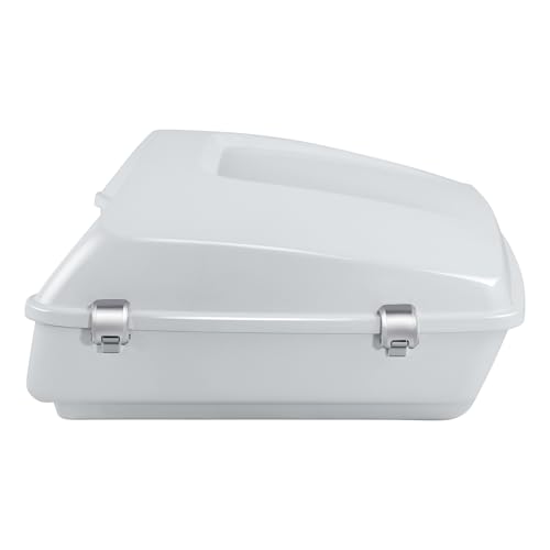 TCT-MOTORPARTS Chopped Luggage Kit w/Backrest Pad +Black Two-Up Mounting Rack Fit For Harley Touring Street Glide 2014-2024 Stone Washed White Pearl - color: Fit for Stone Washed White Pearl #2