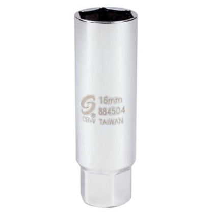SUNEX TOOLS 884504 3/8" Drive Thin Wall, Metric, Spark Plug Socket, Cr-Mo, 1.86mm Thick