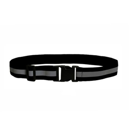 2 PcsReflective Belt Adjustable Waist Strap High Visibility Safety Reflective Gear for Cycling Jogging - color: Black
