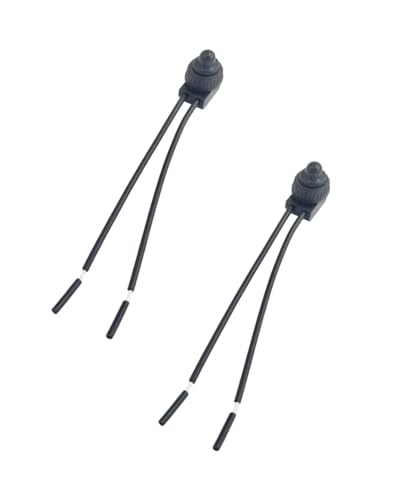 KP-107 Waterproof RV Push Button Switch 12V ON/Off SPST Switch for Motorcycle/Auto Car Bathroom Fan, with 4.5''Lines(2Pcs).