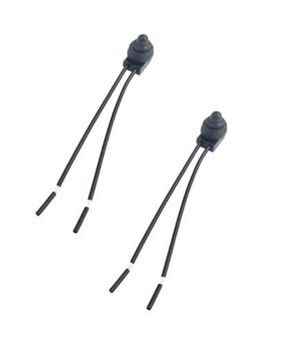 KP-107 Waterproof RV Push Button Switch 12V ON/Off SPST Switch for Motorcycle/Auto Car Bathroom Fan, with 4.5''Lines(2Pcs).