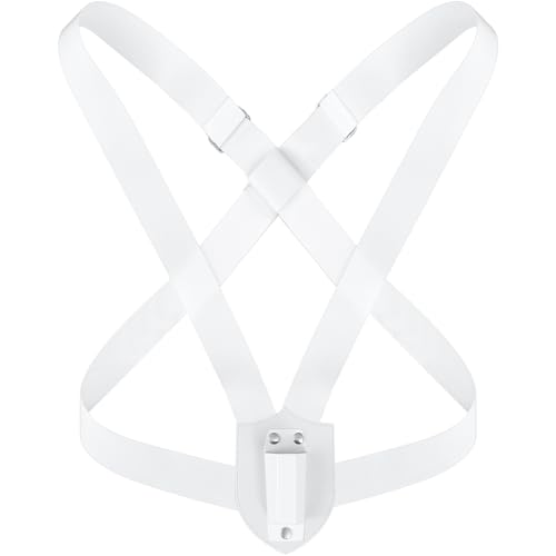 Jecery Double Strap Parade Flag Carrier Parade Harness Color Guard Flag Pole Holder Nylon Sling Carrying Belt for Parades(White) - color: White, style: Double Strap