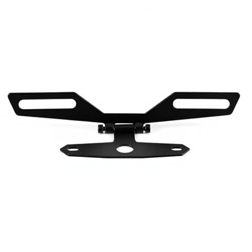 Adjustable Motorcycle License Plate Mount, Folding License Plate Tail Light Holder Rear Bracket Mount for Motorcycle Bike - color: Black