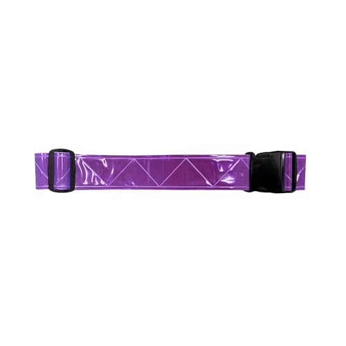 Reflective Running Belt, High Visibility Safety, Adjustable Belt for Running, Walking & Cycling - color: Purple