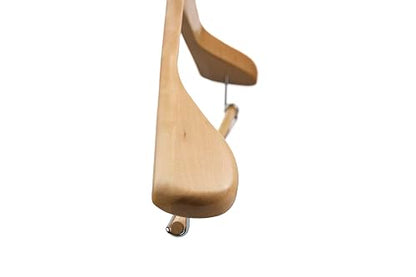 DEILSY™ Natural Suit Hangers for Men with Non-Slip Pants Bar & 360° Swivel Hook - Smooth Finish Wooden Coat Hangers, Heavy Duty Wooden Hanger – Pack of 6 - color: Natural