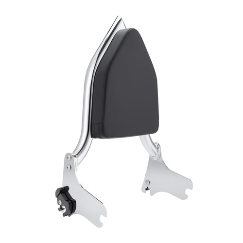 Detachable Sissy Bar Backrest, Motorcycle Rear Passenger Backrest Cushion Pad Fit for Harley Touring CVO/Road King Street Road Electra Glide 1997-2008(Chromed Silver) - color: Chromed Silver