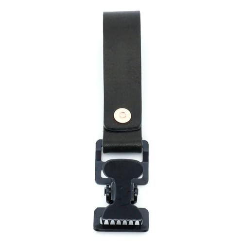 Leather Glove Clips with Metal Hooks - Work Glove Holders for Duty Belts, Electricians And Filming Work Construction - color: Blackl