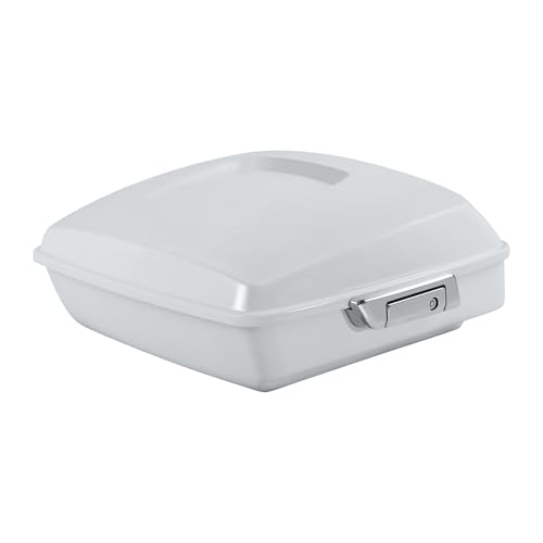 TCT-MOTORPARTS Chopped Luggage Trunk w/Wrap-Around Backrest Pad + Black Two-Up Mounting Rack Fit For Harley Street Glide Special 2020 Stone Washed White Pearl - color: Fit for Stone Washed White Pearl #4