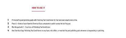 Chemical Guys BUF_301_16 Polishing and Buffing Pad Conditioner, 16 Oz