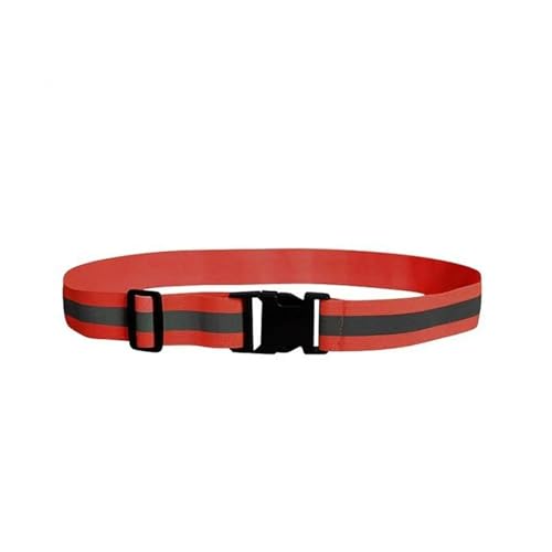 Reflective Bands 10pcs Waist Adjustable Reflective Waistband Belts Elastic 4 * 1.5cm Sport Safety Belts Night Safety Gear for Cycling Running - color: Red