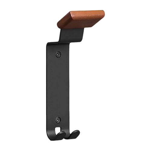 Helmet Holder Wall Mount Motorcycle Gear Rack Wooden Steel Heavy Duty Hanger Display Stand with Key Hook Organizer Suitable for Garage Storage, 7.5x5x25.5cm - size: 7.5x5x25.5cm