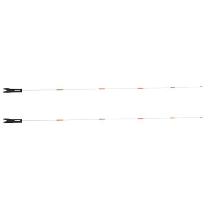 KALLORY 2 Sets of Universal Bicycle Flag Poles 37cm White 5-Section Safety Handlebar Mounts for Bikes and Motorcycles