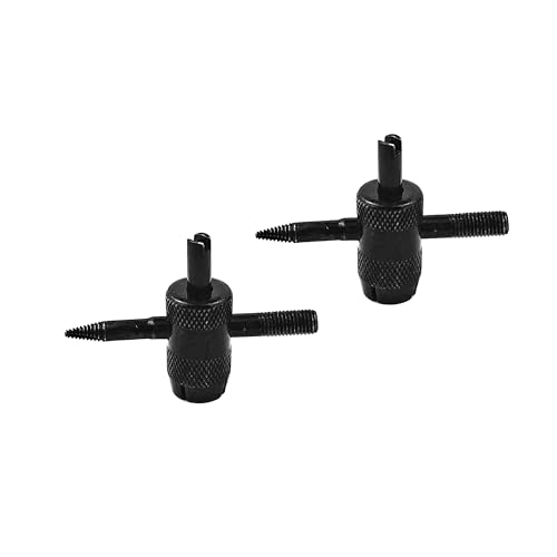 2PCS 4-Way Valve Core Tool Tire Valve Tools, 4-in-1 Universal Valve Wrench Multifunctional Tire Valve Tools, Valve Stem Remover Tire Repair Tool for Car Motorcycle Bicycle (Black) - color: Black