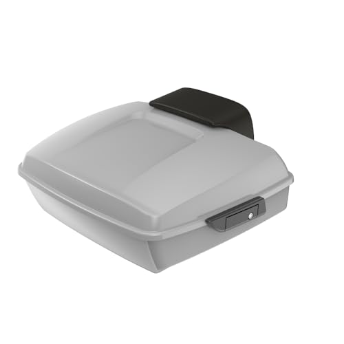 Advanblack Billiard Gray Chopped Tour Trunk Pack Black Latches Compatible with Harley Touring 14-25 Road King Road Glide Street Glide - Weather Resistant, Spacious Storage for Daily & Short Touring - color: Billiard Gray, size: Chopped Rear Tour Trunk Pac
