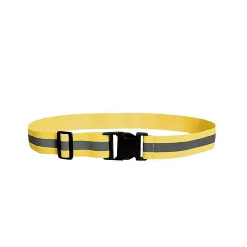 Reflective Bands 10pcs Waist Adjustable Reflective Waistband Belts Elastic 4 * 1.5cm Sport Safety Belts Night Safety Gear for Cycling Running - color: Yellow