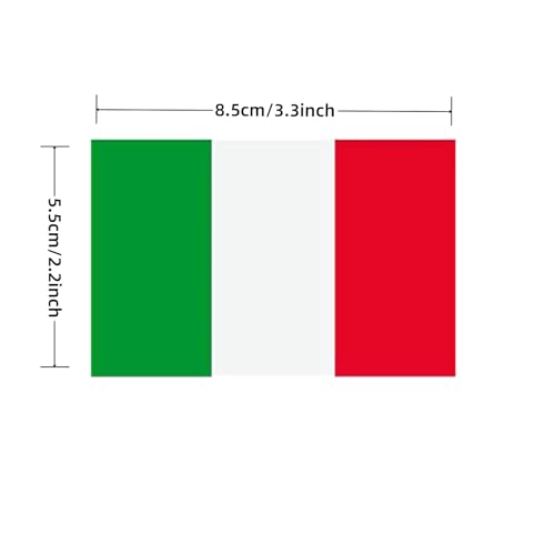 4 PCS Flag Stickers - Italy Flag Stickers Decals for Cup Computer Laptop Car Bumper Window Helmet Musical Instrument with Smooth Surface - size: Italy