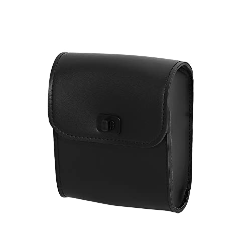 X AUTOHAUX Motorcycle Tool Bag Handlebar Bags Cycling Luggage Bag Waterproof Quick Release Buckle Faux Leather Square Black 6.30''x3.54''x7.28''