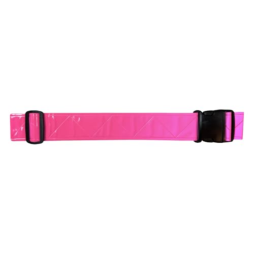 Reflective Running Belt, High Visibility Safety, Adjustable Belt for Running, Walking & Cycling - color: Pink