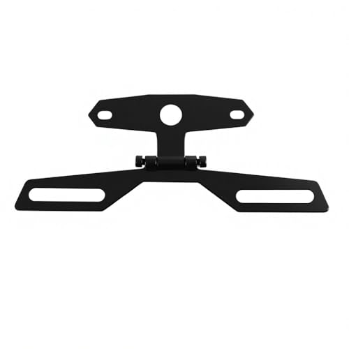 Adjustable Motorcycle License Plate Mount, Folding License Plate Tail Light Holder Rear Bracket Mount for Motorcycle Bike - color: Black