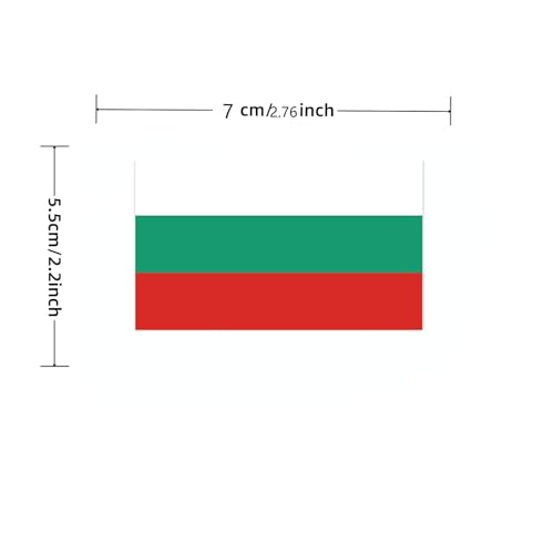 4 PCS Flag Stickers - Bulgaria Flag Stickers Decals for Cup Computer Laptop Car Bumper Window Helmet Musical Instrument with Smooth Surface - size: Bulgaria