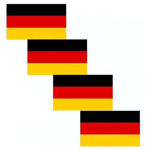 4 PCS Flag Stickers - Germany Flag Stickers Decals for Cup Computer Laptop Car Bumper Window Helmet Musical Instrument with Smooth Surface - size: Germany