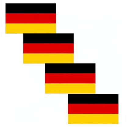 4 PCS Flag Stickers - Germany Flag Stickers Decals for Cup Computer Laptop Car Bumper Window Helmet Musical Instrument with Smooth Surface - size: Germany