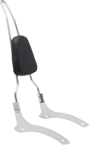 Chrome Motorcycle Rear Seat Backrest Sissy Bar Back Rest Compatible For Yamaha Vstar 1100 XVS 1100 DragStar 1100 Classic (Chrome)