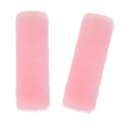 Soft & Cozy Australian Sheepskin Car Seat Belt Covers,2 Pack Fluffy Seatbelt Pads, Genunie Sheepskin Fur Shoulder Straps Cushions for Adults Kids Women and Men (Light Pink) - color: Light Pink